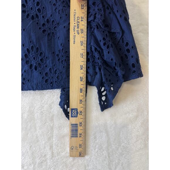 Lovers + Friends Seana Mini Dress Womens XXS Deep Navy One Shoulder Eyelet - Picture 13 of 15